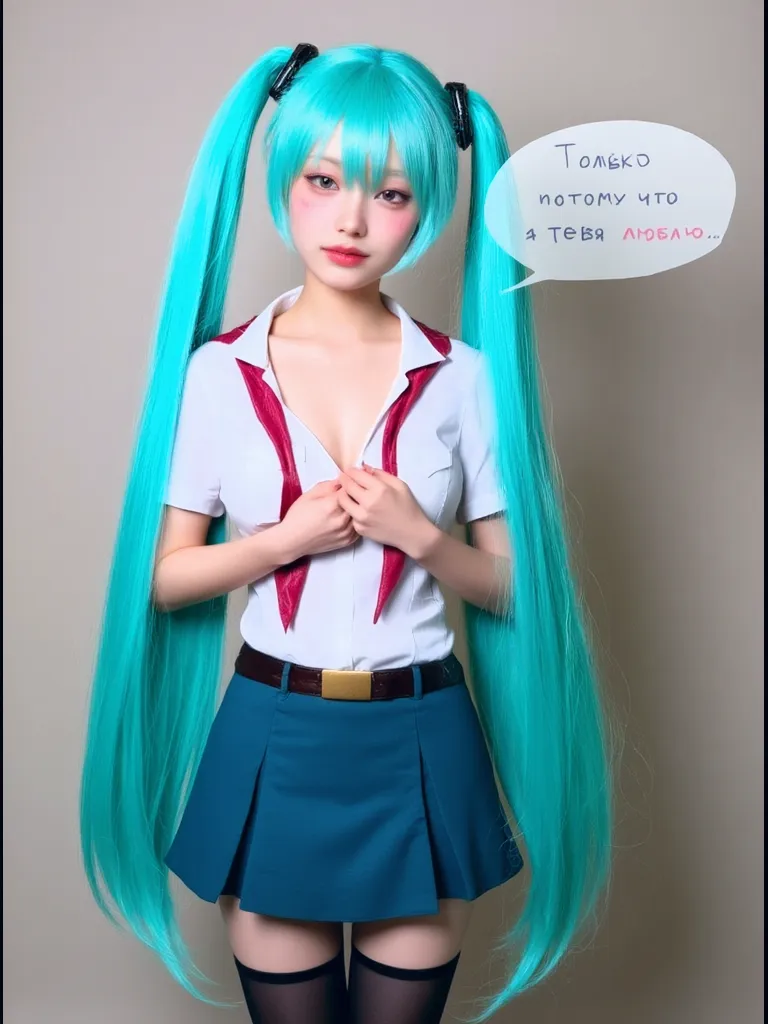 elementary student A girl child girl with barechested Gamine nudde fullnude Twin-tailed Lori Juvenile Small breasts Short stature A smile Opening legs SEX Cosplay miku hatsune
