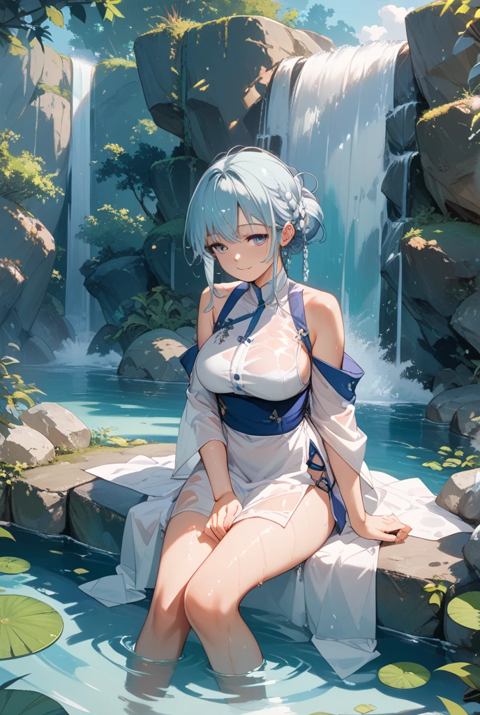Woman relaxing in hot spring,２０generation,Yang Liang、Colored leaves、Satisfied face,Cover your hair with a towel,Beautiful light of inspiration,Elegant water flow,Soothing atmosphere,Quiet and peaceful background，Loli，See the toes，Big breasts，Five toes