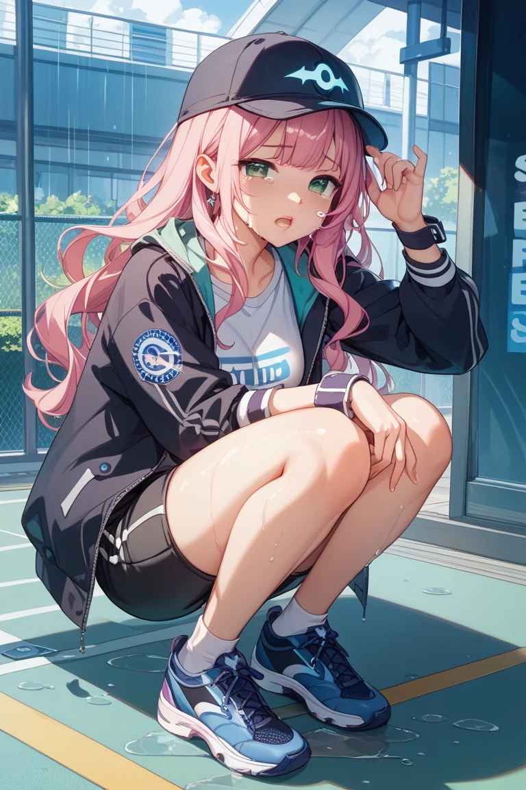 locker room,track suit,(Thin type:1.5),(large breasts),(random hairstyle),(Highest image quality,(8K), Ultra-realistic, Best Quality, High quality, High Definition, high quality texture, high detailing, Beautiful detailed, fine detailed, extremely details CG, Detailed texture, realistic representation of face, masterpiece, presence)
