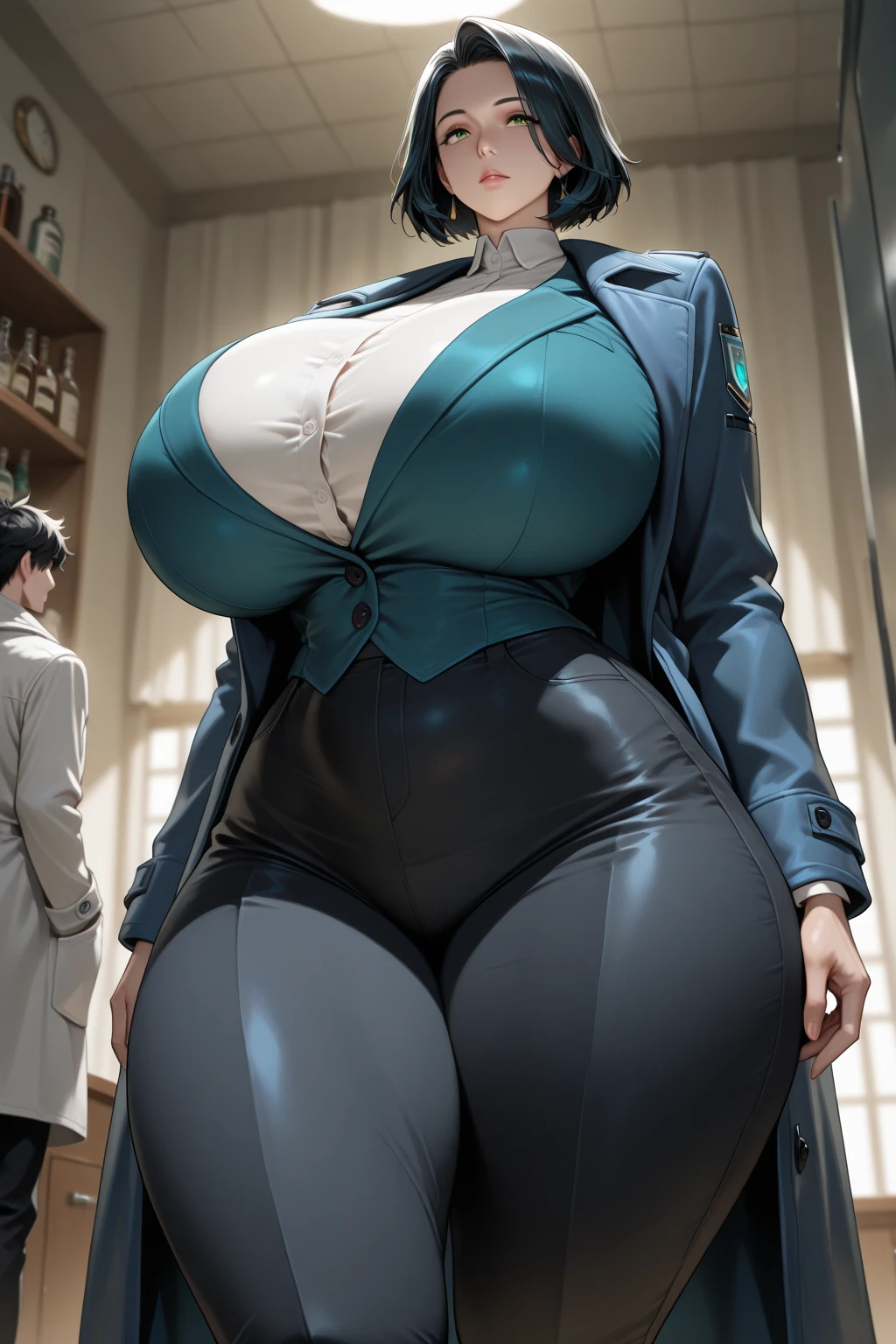 gorgeous gray hair,teenage wife,Bigchest,Real-time 2D images