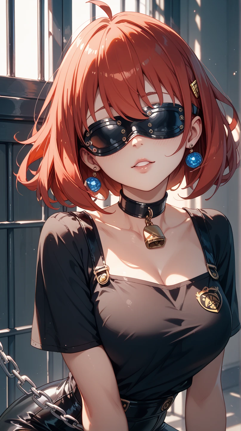 A stylish woman in her 20s, focusing on her upper body with no background. She is slightly lowering her sunglasses, revealing her eyes with a confident and playful expression. Her gaze is direct, adding a touch of mystery and allure. The image captures a moment of intrigue and charm, highlighting her bold personality.