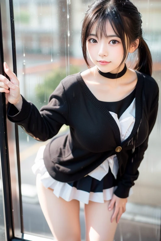 (a closeup:1.4)、(RAW shooting:1.2)、(Photorealsitic:1.4)、(masterpiece:1.3)、(top-quality:1.4)、one girls、(Slender and beautiful girl)、kawaii、(middlebreast:1.2)、beauty breast、(cleavage of the breast)、(erectile nipple:1.2)、Spread legs、(FULL BODYSHOT)、From above、in 8K、(masutepiece:1.2)、(bow ribbon、knee high socks:1.3)、Look at viewers、blush、Kneeling、Facing up、ribbon bondage、(beautifull hands)、(beautiful thigh)、(Twin-tailed:1.2)、School uniform、Cute、(White Cat Ear Hair Accessories:1.2)、