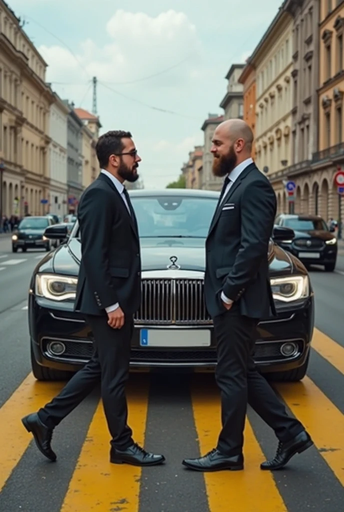 Horace Pagani (CEO of pagani automobiles) y christian von koeniggseg (ceo de koeniggseg) kissing