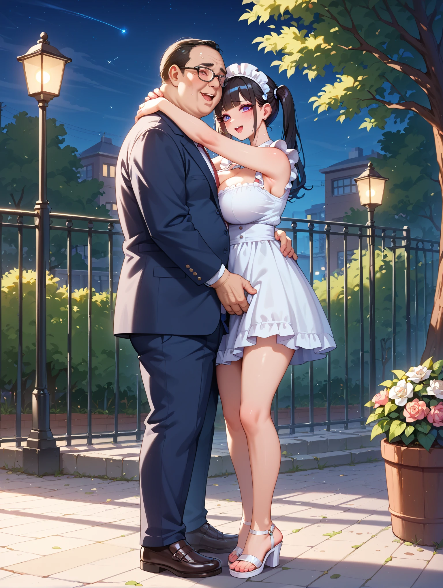 ((best quality)), ((masterpiece)), (detailed), (realistic),
savanna,extreme close-up,Natural_Lighting, surprise expression, facing each other, accidental kiss, standing up, walking, close proximity, outdoor location, daylight, intense atmosphere, vivid detailing, eye level angle,,
ADDCOMM
1boy,teenage,white skin,black short hair,thick eyebrows,flat chest,plump,lightsteelblue Regular service,white hoodie,azure slippers,
ADDCOL
makihitsuii,1girl,young,white skin,black high ponytail,eye shadow,medium breasts,linea alba,butt crack,royalblue armored dress,white fur trim,high waist skirt,royalblue boots,black deerstalker,armlet,confident,
(8k resolution,high-resolution,masterpiece)
