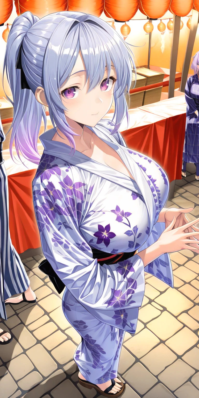 Wearing a yukata　　smil　invite　kneeking　Longhaire　pink there　piercings　Alone　a park　　　Curta　seduces　gyuru　piercings　Tying up hair　　Soio　　 While sucking scrunchies in the mouth　sitted　　Black underwear is visible　Large ribbon