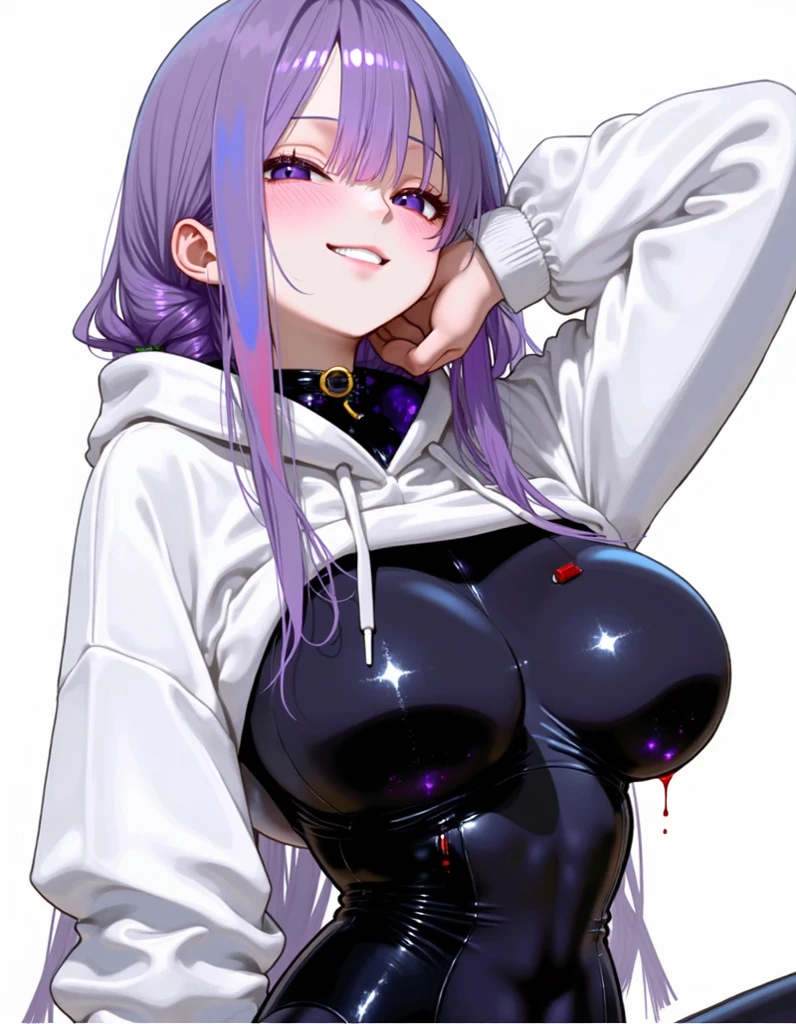 other's hand is put into girl's underwear,plug suit,nipple,see-through plug suit,blush,semen,bukkake,put one's hand inside girl's panties,girl being touched