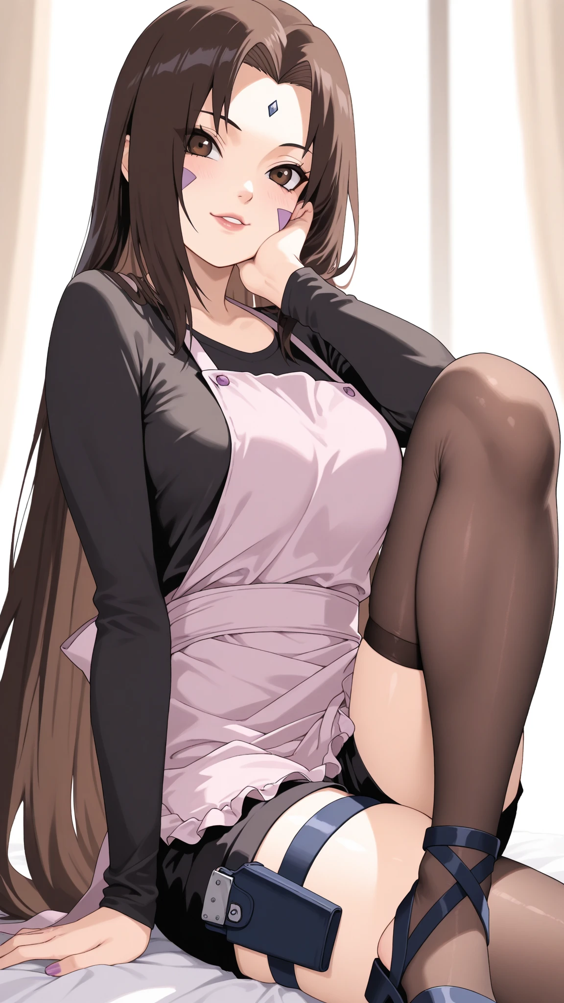 ((highest quality, 8K, masterpiece: 1.3)), Ultra-realistic, Japanese women, 20-year-old, 1 girl, (Hairstyle Long Hair, big: 1.2), , Delicate eyes, double eyelid, smile, Home, RAW Photos、Nipples、Beautiful breasts、Browsing Caution、Nipples fully exposed、whole body、Front view、、Nipples、Beautiful breasts、Browsing Caution、???????、no good、Nipples fully exposed、White string panties、panty flashing、sexly、?????、All naked、((Fair skin))、Baby Face、stockings,(Shiny Pantyhose:1.2)、Crouch down、M-shaped legs、Crouching posture、Hold the legs、White ribbon
