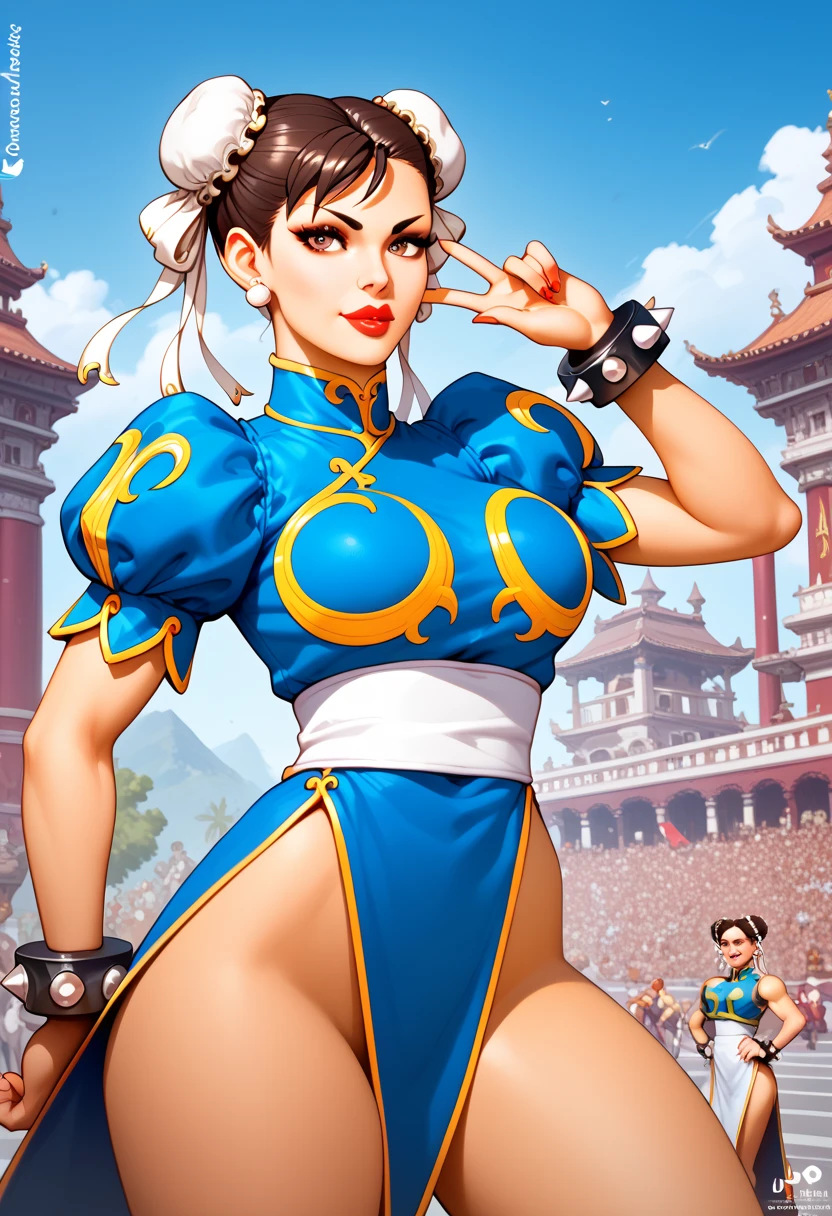 Afric Chun-Li, curvy model, With nose and large mouth characteristic African somatic treatment.