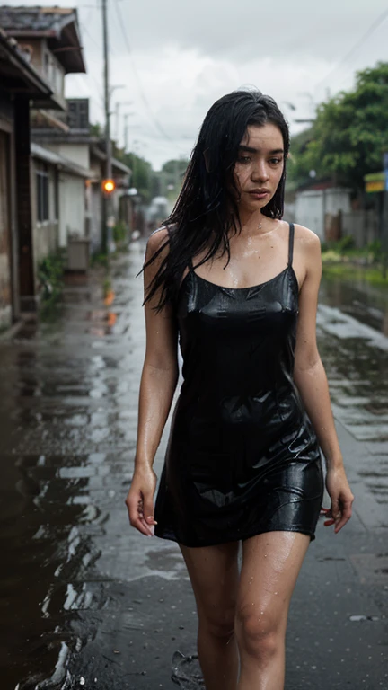 Scared princess hiding by a dumpster in a dark alley, slum, dirty, wet, dripping, stained dress, ruined dress, royal jewelry, diamond jewelry, princess crown, royal ballgown, 8k, wet hair, wet dress (((drenched))) (((soaked)) cinematic