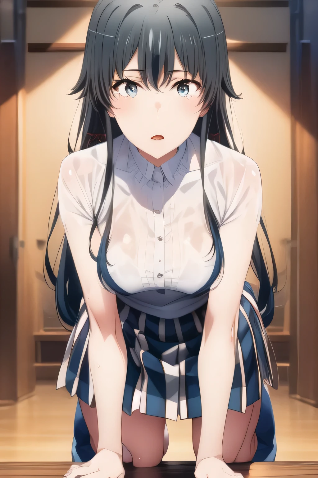 美しい笑顔of女性 ,薄着ofセーラームーン衣装of女性を描けますか,Big Breasts,white transparent sleeveless,blue pleated micro mini skirt,blue boots,Beautiful legs,I'm alone,晴天ofプール施設に立ち姿でいます,下からof視点,Beautiful legs,Splendid Thighs,can see through with sharp nipples in wet clothes,The animated CG,表情を最優先なofで顔をトリミングしないでください,,20歳of素敵な笑顔of大人of女性,please draw long black hair,big boobs、 of ,I need a face,とにかくBig Breasts美人,