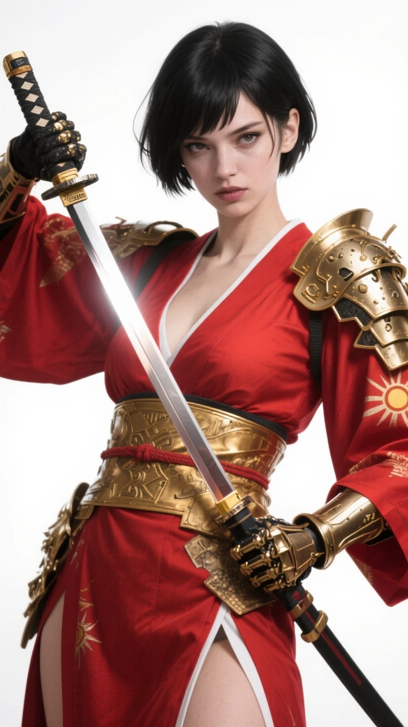 Please recreate the complex shape of the black orichalcum leg armor.、Add complex mandala patternake a complex mandala pattern glow