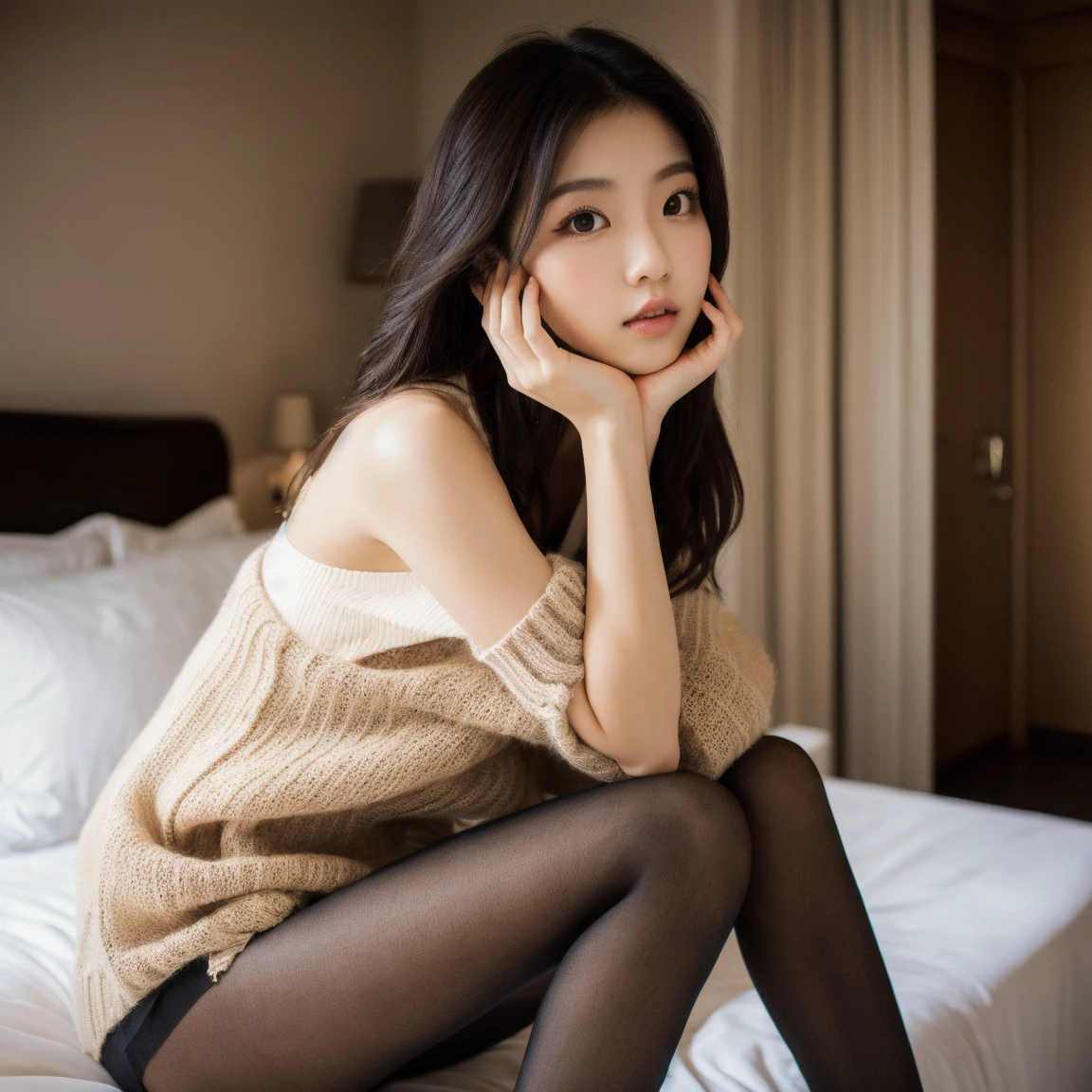 cute,long legs,short hair,single eyelid