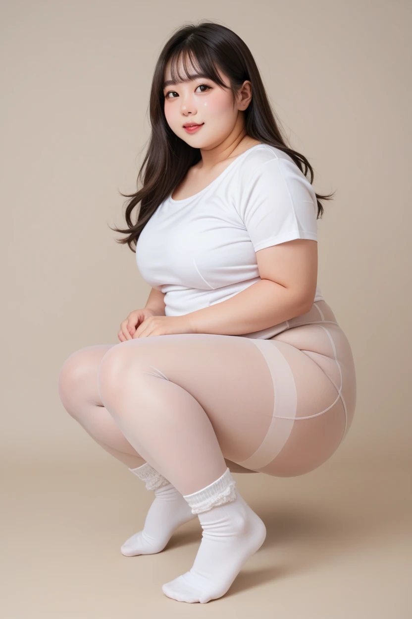 A cute girl with pink long hair, dressed in sailor clothing, and white stockings, Big breasts, exposed clothing, Perfectly proportioned body shape, minimalist background, half body photo, leaning forward, 4K, adding details, enhancing details, clarity, extremely high resolution,