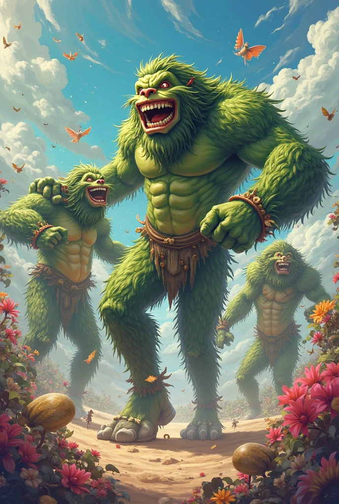 A group of naked ogres