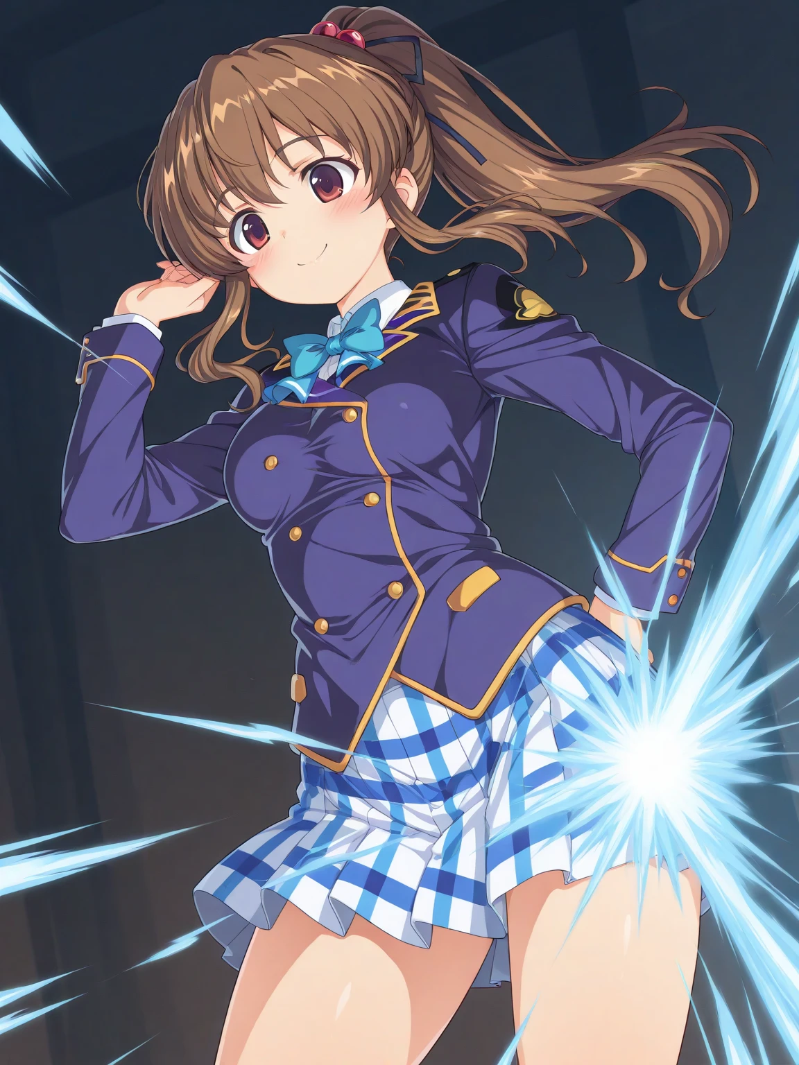 (hyper extreme detailed),(masterpeace),(hyper extreme),(photorealistic),CG,(colour:1.1), beautiful lighting,light from the front,solo,1girl,white background, full body, 
 yuusaki_riko,orenge hair,short hair,yellow eyes,school uniform,