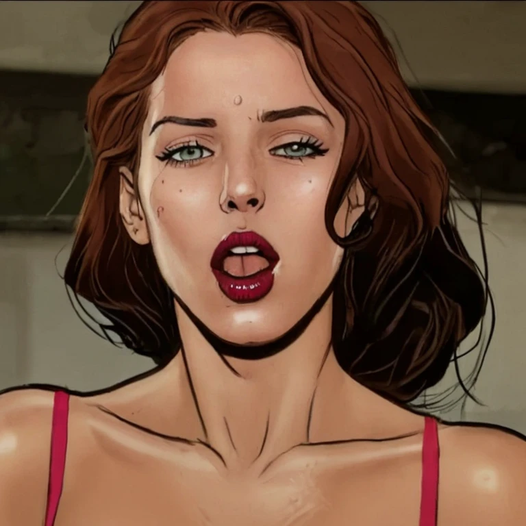 ((Sophie Marceau)), dark forest, brown long hair, big breasts, thick thighs, white panties, pulling panties up, skinny chubby, (((she is brutally hit in the face by a big stick:1.2))), (((hit in cheek))), (((woman body view:1.2))), ((panty))), (((women beaten with sticks))), (((cheek deformed by the violent stick impact:1.2))), (((sweaty skin))), (((assaulted, surrounded by violent skulled men:1.2))), (((close up view))), (((fast hit movement effect:1.2)))