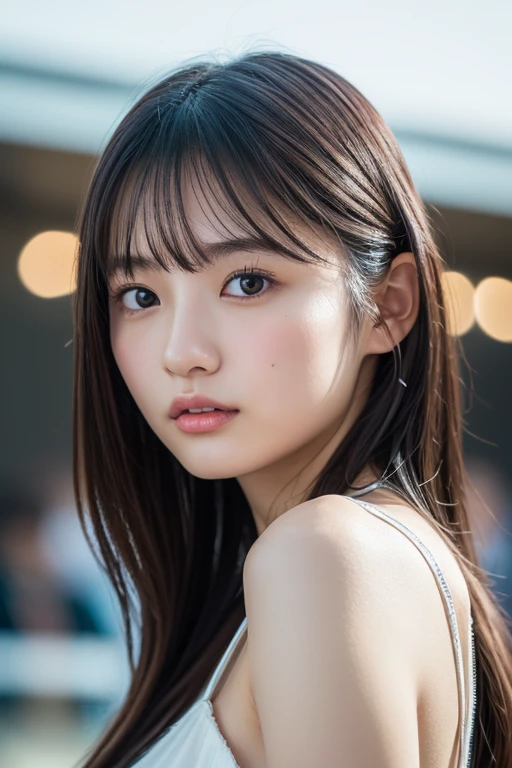 photorealistic, (masterpiece:1.5)、(Realistic:1.5)、(Highest quality:1.4、8K、RAW Photos)、
Ultra-high resolution、Professional Lighting、Perfect dynamic composition、Harajuku in the afternoon、
Film Grain、chromatic aberration、
Frank、Sophisticated、Charm、Surreal、High detail、Golden Ratio、
(1 Girl)、Slender girl、繊細でCharm女の子、Cute Woman:1.4、
Serious expression、Looking at the audience、
Light brown hair、Shiny Hair、Random Cute Hairstyles、
Beautiful, clear skin、Realistic looking skin、
Shut your mouth.、Natural color lip、Fine grain、double eyelid、Thin arms、
(Wearing a low-cut dress), Beautifully shaped D-cup breasts