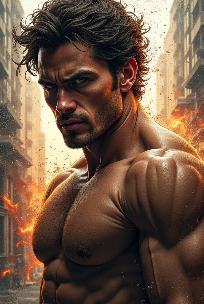 best qualityer, work of art, high resolution, 1 boy, firing, Kale, licking a man's tight ass, Asian, cabelo roxo, brawny, submissive