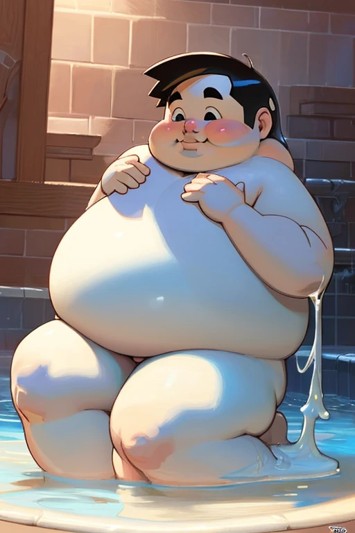 alone,male,chubby,Shirtless, alone, detailed, high resolution,, masterpiece,Excessive obesity,Obesity in the extremities,overweight,junpei,人 naked, penis, peeing, happy, big belly, , bath