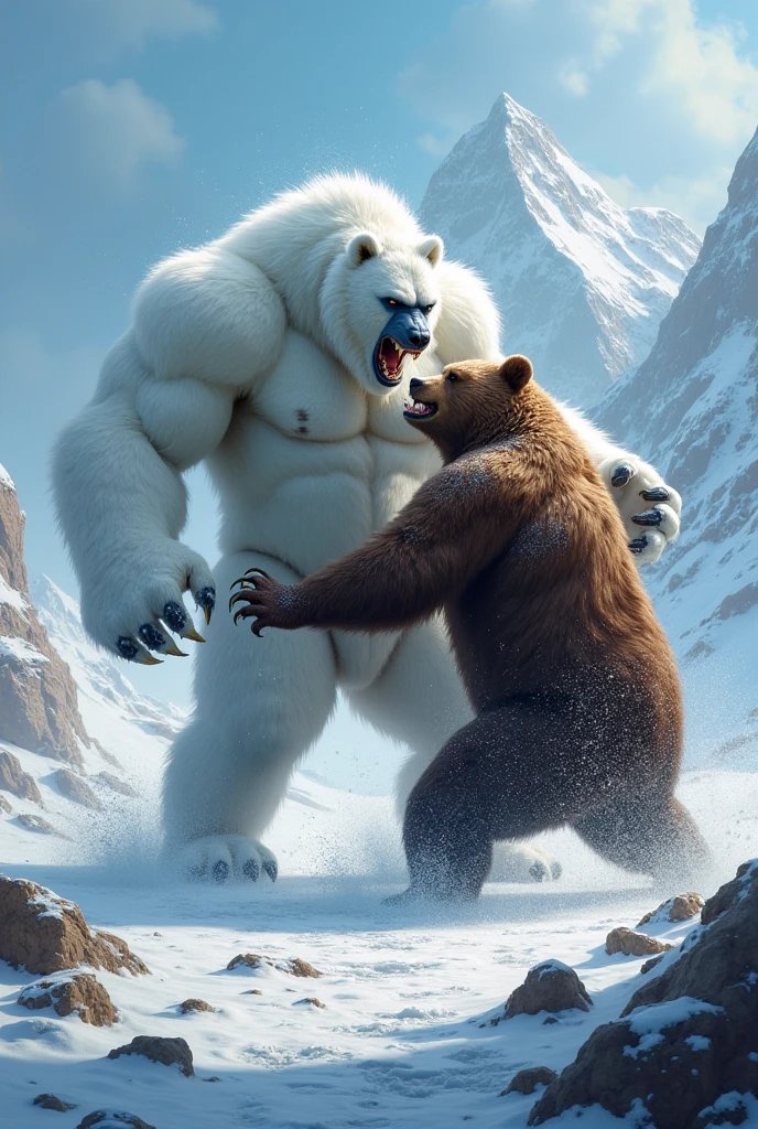 (((There is a group of forty-nine polar bears in this image, just white fur, furious, Sauvage, aggressive, extinto Sauvage ))) 49 Polar bear stands looking at the sky Medium muscular, frozen planet setting, snowstorm , zoomed in on crotch, , chunie, darkgem, martepiece, dynamic photography.masterpiece, dynamic photography, Film image, cena de batalha.