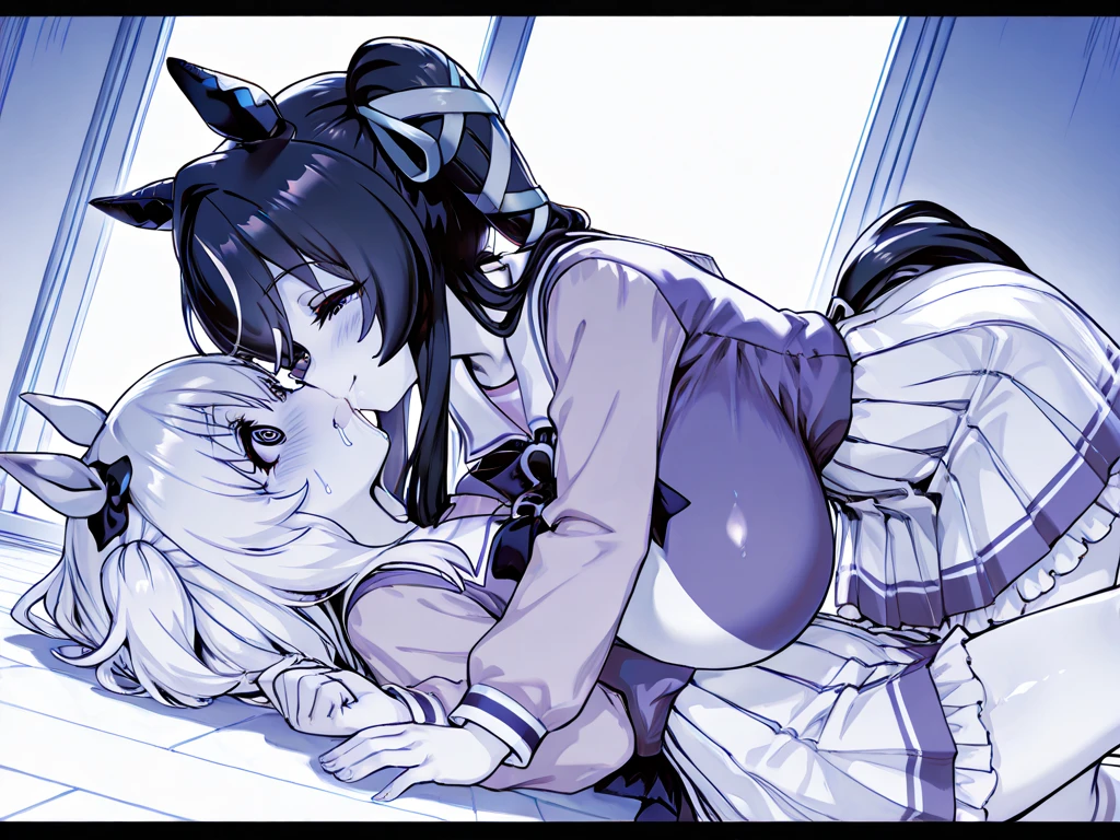 Unbeatable masterpiece, ultra-realistic 8k CG, perfect artwork, super detailed, masterpiece, highest quality, high resolution, detail maniac, high definition, high quality, detailed face, detailed body limbs, 1girl, solo, Hinata Hinata, Hinata sleeveless clothing, women's bed, sleeveless shirt, fishnet garment, dark lips, unzippered jacket, no bra, no panties, exposed breasts, blushing, white tights, transparent clothes, exposed pubic hair, camel toes, jiri-like, extreme breasts, extreme female body, All over the body, the woman lies on the bed, white pupils,