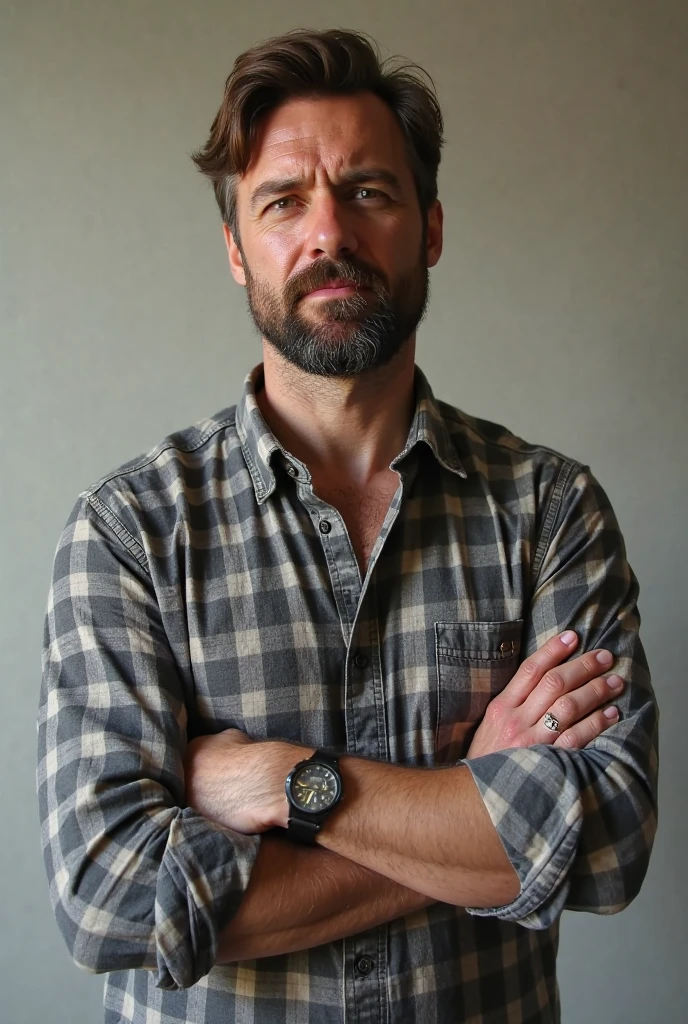 50 year old man speaking directly to the camera, salt and pepper hair, standing in front of a green chalk board natural lighting from both sides