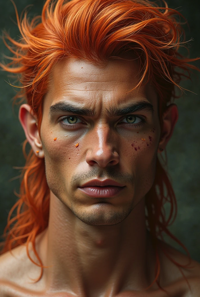 makeup for handsome teenage male curupira with red hair