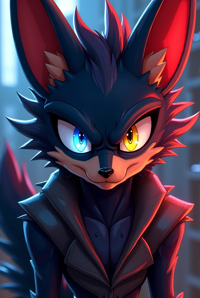 A protogen with a detailed, rude face expression, short blue and black and white fur hair, raising her eyebrow, with a detailed body and whole body, 5 fingers and detailed hands, blue detailed eyes, 2 arms, (best quality,4k,8k,highres,masterpiece:1.2),ultra-detailed,(realistic,photorealistic,photo-realistic:1.37),portrait