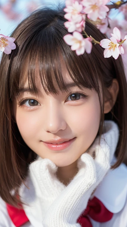 (highest quality,masterpiece:1.3,ultra high resolution),(Super detailed,caustics,8k),(photorealistic:1.4,RAW shooting),(girl lying in a flower field),18-year-old,cute,Japanese,black short hair,look up at the camera with a smile,white blouse,(big ),bust up shot,(high position),(high angle),face focus,face close up,bright light,Natural light,professional writing