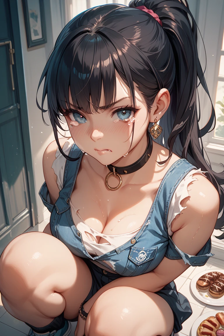 (masterpiece, best quality), 1woman, torn clothes, dirty, cute face,
tied_wrist,