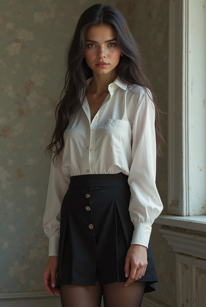 Full body image of her、A very beautiful and glamorous 40-year-old white girl, she is a very neat and tidy Vienna music teacher.、dark brunette straight long hair,She is playing the piano in the music room in front of many students、A very neat see-through white shirt and a black pleated long skirt、low pumps,Very glamorous figure、plump full body neat milf,super realistic mature's body and skin,very huge sagging tits,slight fat glamorous sexy figure,Traditional Music University、Large sagging breasts that are visible even through clothing、The contents of his thin, see-through white dress shirt were completely visible in the sunlight streaming into the classroom.、A white dress shirt that completely reveals her large, saggy breasts、Black Pantyhose、White women、
