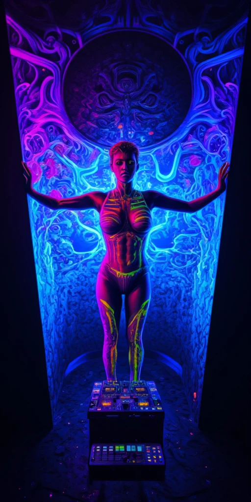 high detailed professional Full body woman photo of a transparent pure glass porcelain android looking at viewer, Realistic Face, realistic breasts, Transparent Pregnant, with glowing backlit panels, anatomical plants, dark forest, night, darkness, grainy, shiny, intricate plant details, with vibrant colors, colorful plumage, bold colors, flora, contrasting shadows, realistic, photographic,