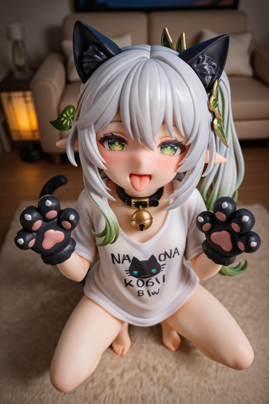 Cat Beastman、White and beautiful skin、Small areola、hairless labia、smile、Cat's eyeball、