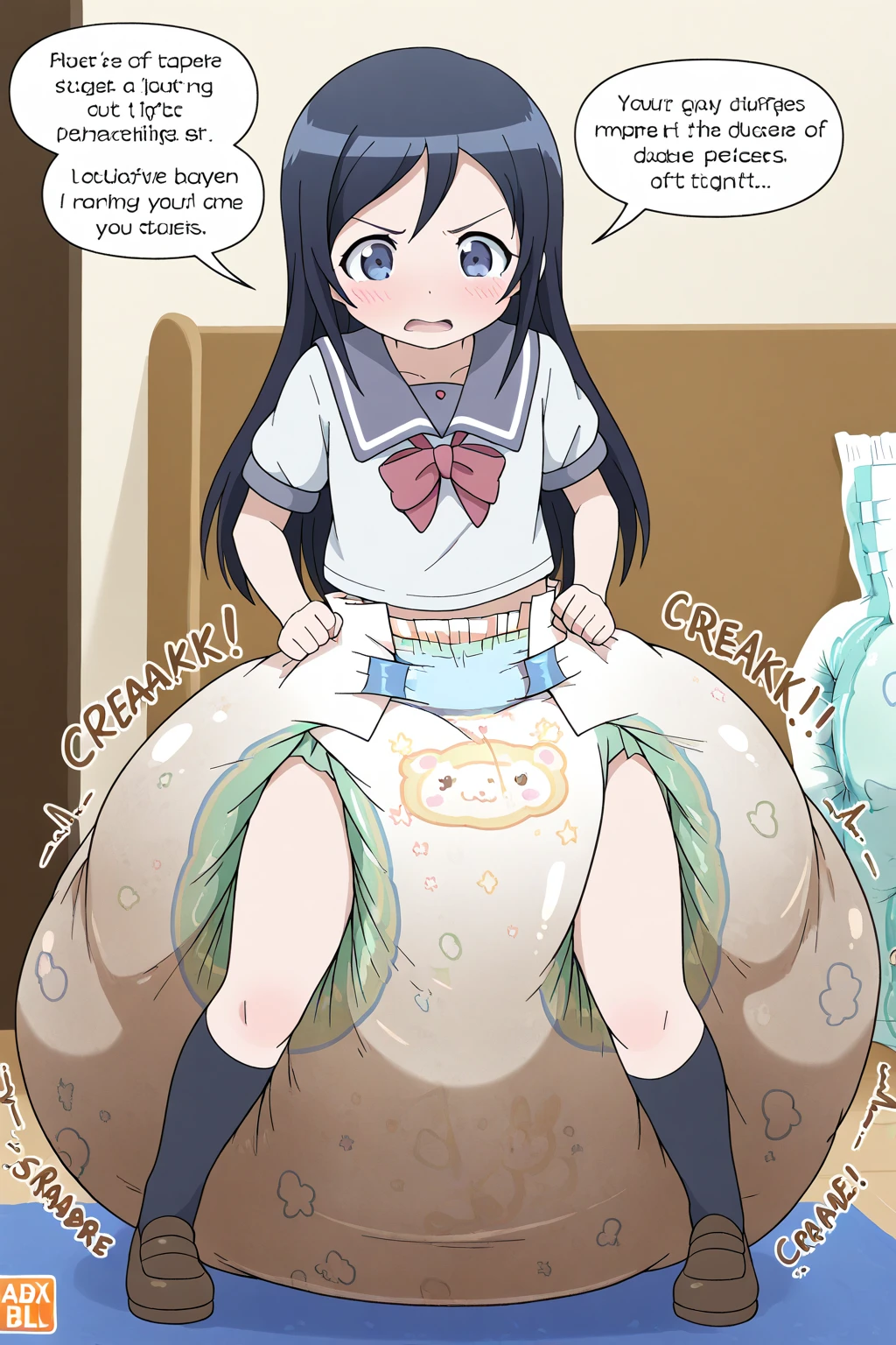 One Girl、Lying on your back、Ahegao、Peace sign with both hands、A lot of used condoms、Black horse penis all around、Open anus、pregnant