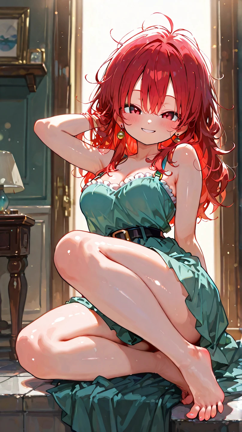 score_9, score_8_up, EchoSaber, 1girl, solo, indoors, bedroom, wendy_corduroy, gravity_falls, 1girl, red_hair, green_eyes, green lingerie, open flannel <lora:EchoSaberSDXL:1> <lora:Smooth Style 2 SDXL_LoRA_Pony Diffusion V6 XL:0.75>