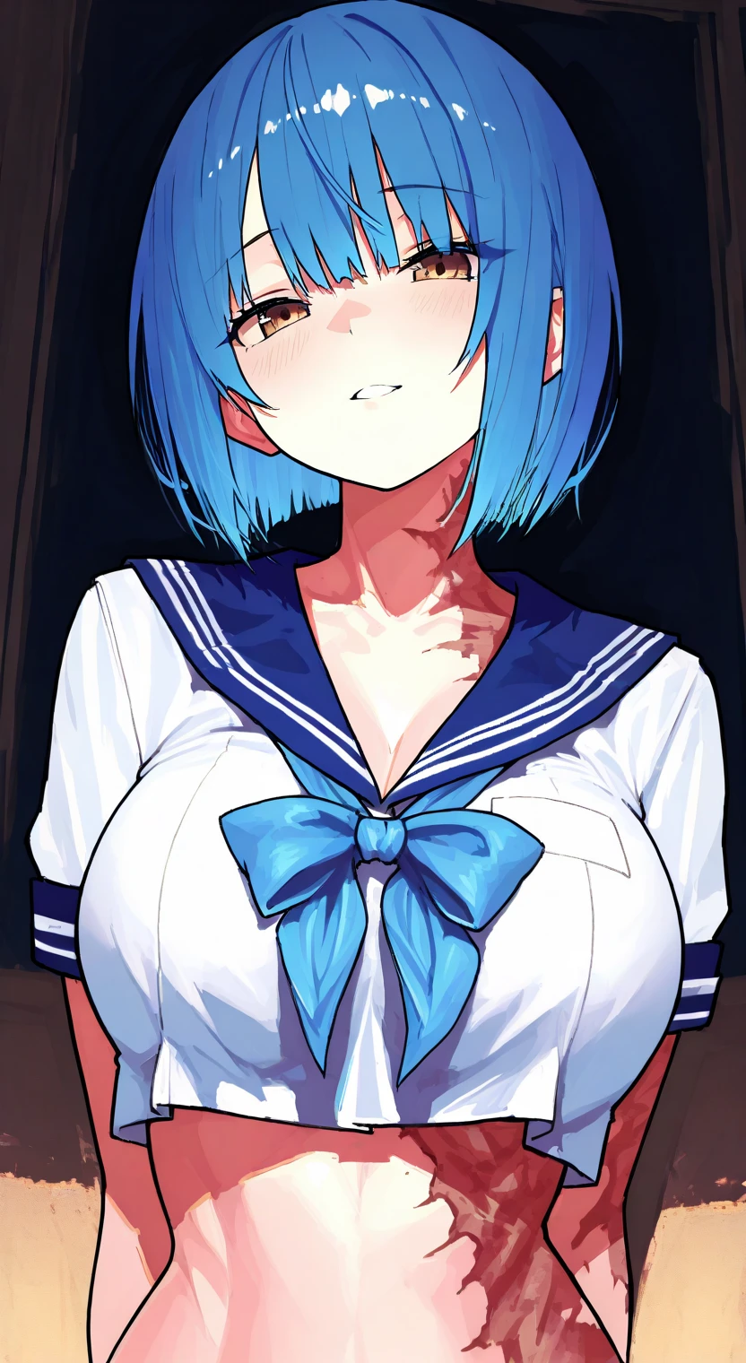 8k,highest quality,masterpiece, highest quality, High resolution, side ponytail, hoshimachi suisei,small breasts,small nipples,Open mouth , 1 Boy's Vein Penis , glare,angry face ,nude,naked,