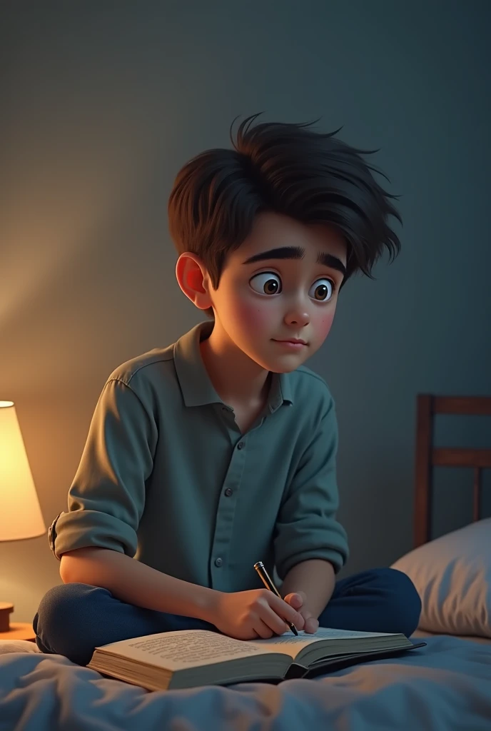 Make a Ai image aboy sit on chair and boy name is sushant shekhar