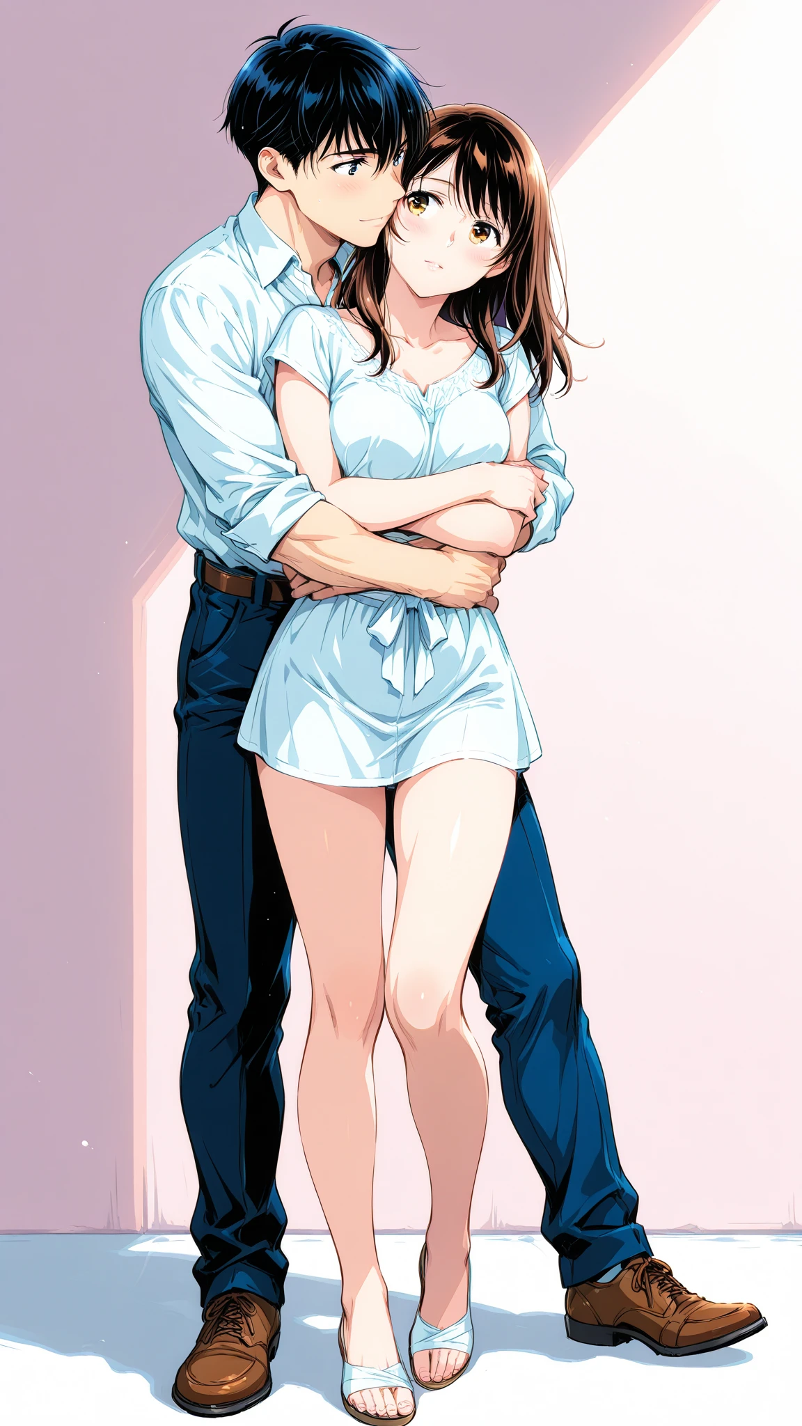 (Best quality,a high resolution),1 young little boy with bare legs, 1 взрослая девушка голая промежнасть Pubic hair, young little boy and older girl having sex on the table, damn, girl with bent knee, Pubic hair, skirt up, Sex missionary position, I'm watching from the side, detailed facial expressions, gaze of a young little boy inserts a big penis into a girl's naked vagina, passionate embrace, sensual atmosphere, Soft lighting, artistic rendering, Bright colors.