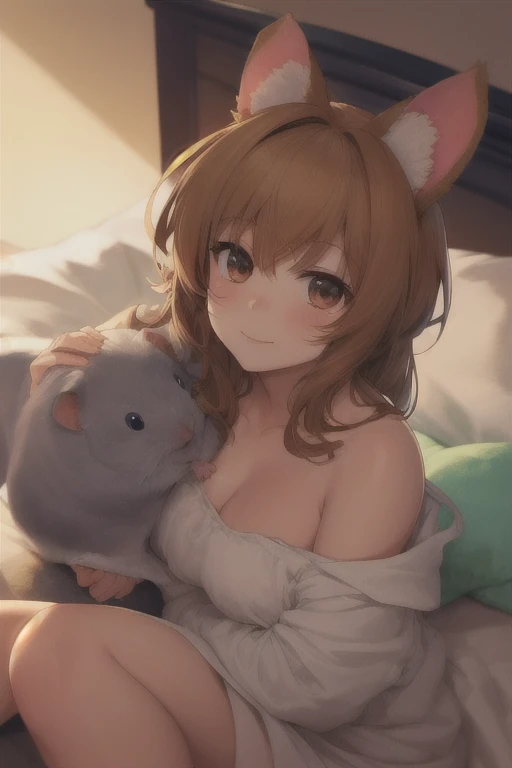 (full body picture, head to toe)(a woman in a sheer white dress looks surprised,startled,surprised,wondering,in awe,amazed,intrigued,curious,bewildered) (as an otter cuddles up,snuggles up,nuzzles into,settle down,rest,tucks itself,snuggles into,cuddle in) (between her breasts,against her chest,between her chest,close to her heart,close to her body,inside her arms) and goes to sleep. (material: oil painting,acrylic painting,canvas paint,watercolor painting) (additional details: beautiful garden,flower petals,floating petals,sunshine shining,sunlight filtering,glowing light,dappled light,soft breeze,peaceful) ((best quality,4k,8k,highres,masterpiece:1.2),ultra-detailed,(realistic,photorealistic,photo-realistic:1.37),vivid colors,HDR,sharp focus) (art style: realism,impressionism,romanticism) (color palette: pastel colors,soft hues,warm tones) (light: soft lighting,warm lighting,natural lighting)