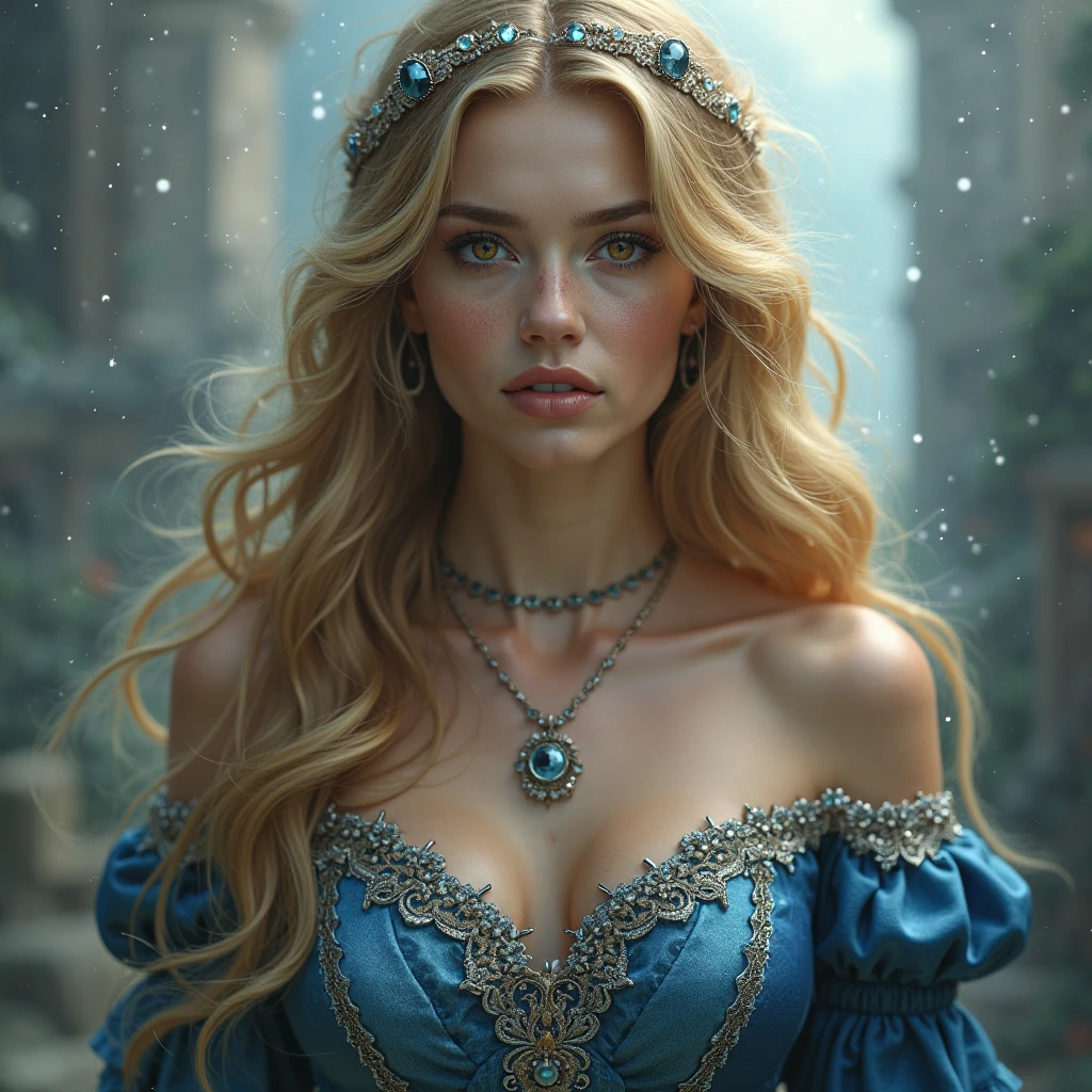 (masterpiece), cartoon, best quality,(photo_(medium):1.0), by Antonio J. Manzanedo, by Jeremy Lipking, lightning, in a surreal ruined city landscape, painting style with watercolor, Brushstrokes, colorful,vibrant blue hues colors,1 ultra hot gorgeous European woman. Blonde hair. Large breast. Cleavage. full-body shot of beautifull cortana, (red, intricate, sheer, transparent, translucent, skintight cloth), intricate, beautifull face, her skin should be pale and flawless, With a touch of transcendental beauty, she Should express Calm Confidence, (she is standing on the bridge of an old town, (Just a hint of fog covering the destroyed town)), highly detailed, digital hyperrealistic photography, hyperrealistic photography filigree, shyness, most beautyfull face, masterpiece, sidelighting, (finely detailed beautifull blue eyes: 1.2)