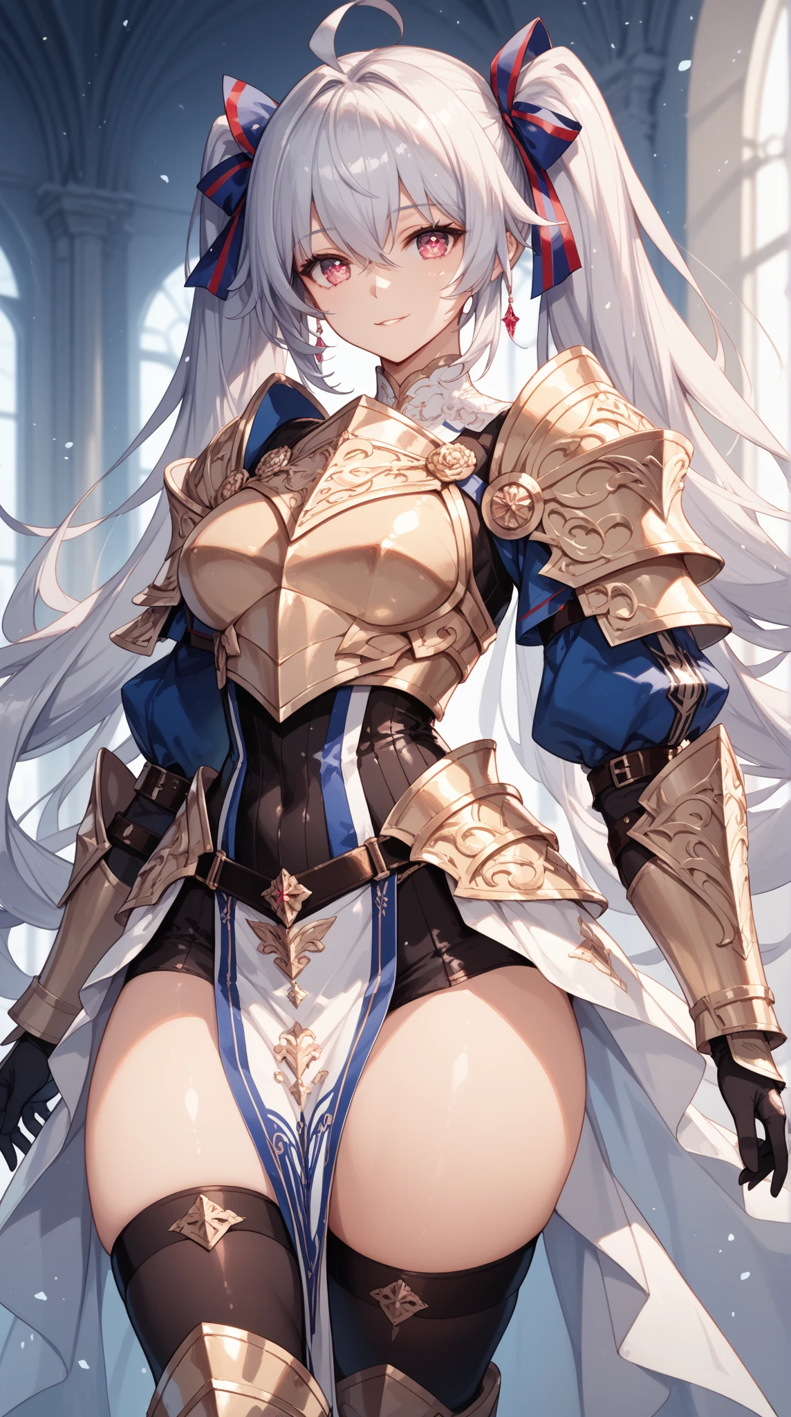 Browsing Caution, Movie Scenes, Fantasy art, Best image quality, Surreal Portraits,(8k),Ultra-realistic,最high quality ,high quality, High resolution, high qualityの質感,Attention to detail, beautiful, detailed, Extremely detailed CG,detailedなテクスチャ,Realistic facial expressions, masterpiece, in front,dynamic,bold,1 girl, Yuki Mori:1.51 women, Age 25, Light brown hair, Long Hair, Up Bang Hair, Floating Hair, Highly detailed skin,curve,,beautiful胸,Mid-chest, Pale skin, Pointed Chest, Nipples,),{最high quality}, {とてもbeautiful}, {Super detailed}, {最高のAn illustration}, masterpiece,{{{{{Skirt Lift:1.5}}}}},{{{{{Showing off her blue panties:1.9}}}}},garter belt:1.2,((Holy Knight)), Smooth breastplate, ((Platinum Armor))、((((Extremely detailed and intricately decorated armor:1.1)))),Red Cowboy Shot,smooth udder、big 、(Golden Ratio,Tabletop, 最high quality, 最high quality, Official Art, beautifully、beautiful:1.2), Very detailed, colorful,最高のdetailed,An illustration, Great scene, Asheria Costume:1.5, Asheria Costume:1.5, mini skirt,Knee socks, Thighs, gem, Blue Belt,Belt number 1),Course of action, A look of contempt ,From below,Sitting:1.9,Spread your legs:1.9, Lift your legs,