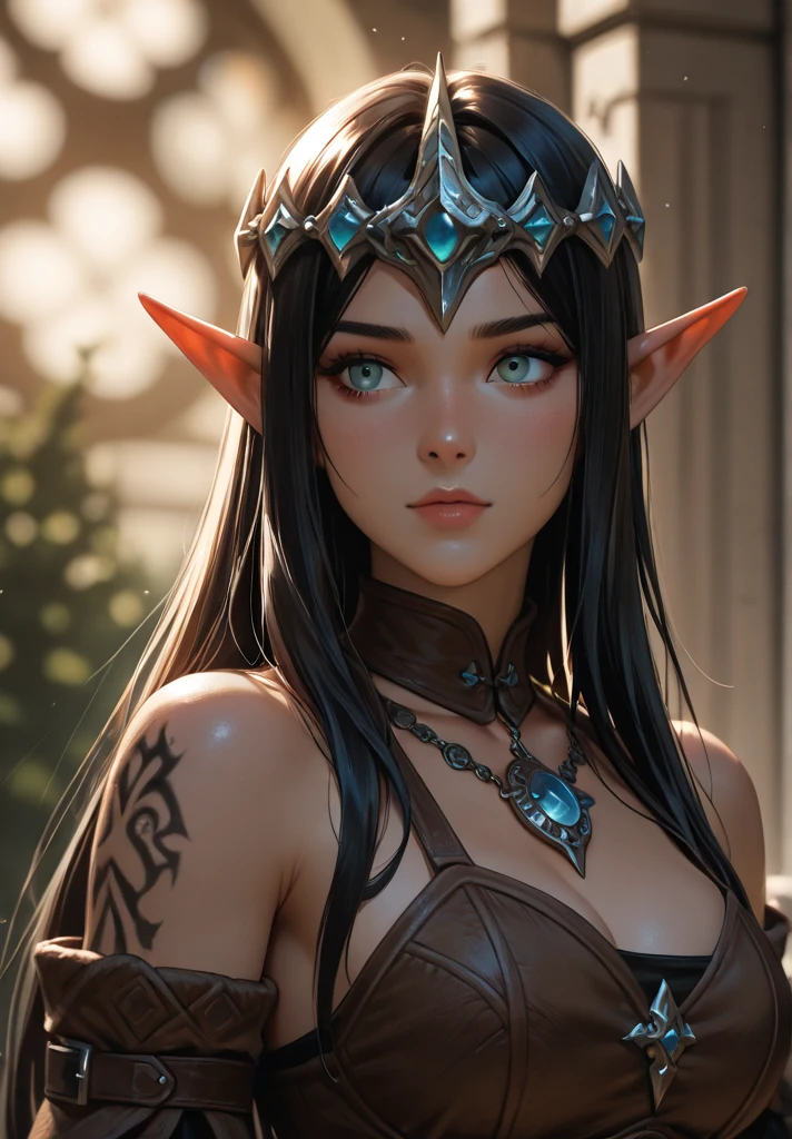 Ultra-detailed complex 3D rendering of the face, (masterpiece, top quality, octane rendering,), glamour shots, full body image, very beautiful young elves, cleavage, (highly detailed skin: 1.2), (exposure: 1.1), (((((gold micro bikini: 1.95)))). 40k, (((very soft breasts)), (((conspicuous large pink areola)), beautiful Caucasian woman with full soft breasts and white skin with big buttocks, one, long braided hair, big breasts, dynamic angle, (((huge breasts: 2.4)), ultra-realistic photo, (((((black hair)))), futuristic urban background, facial muscles, (((((detailed and glamorous silver crown)))), In the style of Marvel Comics, ArtStation trends, clear focus, intricate detail, highly detailed, detailed green eyes, highly detailed, sharp focus, digital rendering, professional, abs, shiny skin, sexy pose, shot with Canon EOS R 6,
