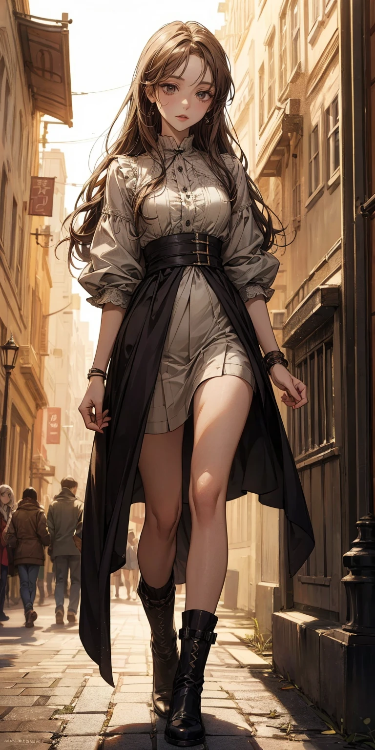 (masterpiece:1.2, best quality), realistic, (real picture, finely crafted, depth of field), cleft lip, high detail, perfect face shape, perfect body, oversize model, mature woman, tall long legs, big breasts, natural background bokeh