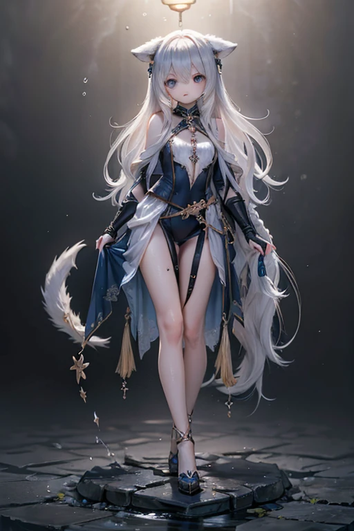 anime girl with long hair and cat ears posing in a room, art of silverfox, trending on artstation pixiv, extremely detailed artgerm, beautiful anime catgirl, white cat girl, very beautiful anime cat girl, fanart best artstation, 8k high quality detailed art, attractive cat girl, white - haired fox, guweiz on artstation pixiv,a close up of a woman in a white dress and a white cape, white haired deity, 8k high quality detailed art, anime goddess, beautiful alluring anime woman, [ 4 k digital art ]!!, anime barbie in white stockings, gothic maiden anime girl, beautiful cyborg angel girl, (1girl:1.3), solo, __body-parts__,full body portrait, amazing beauty,, dynamic pose, delicate face, vibrant eyes, (from the front), silver hair, streaked hair, very long hair, expressive hair, multicolored eyes, aqua eyes, purple eyes, animal ears, fox ears, pointy ears, heart earrings, earrings, wolf ears, light smile, shy, blush, parted lips, licking lips, heavy breathing, naughty face, naughty, sparkle, god rays, super detail, high quality, anatomically correct, textured skin, best quality,full body portrait,silver wolf,seen from below,resolution 4098x2160, 8k --auto --s2