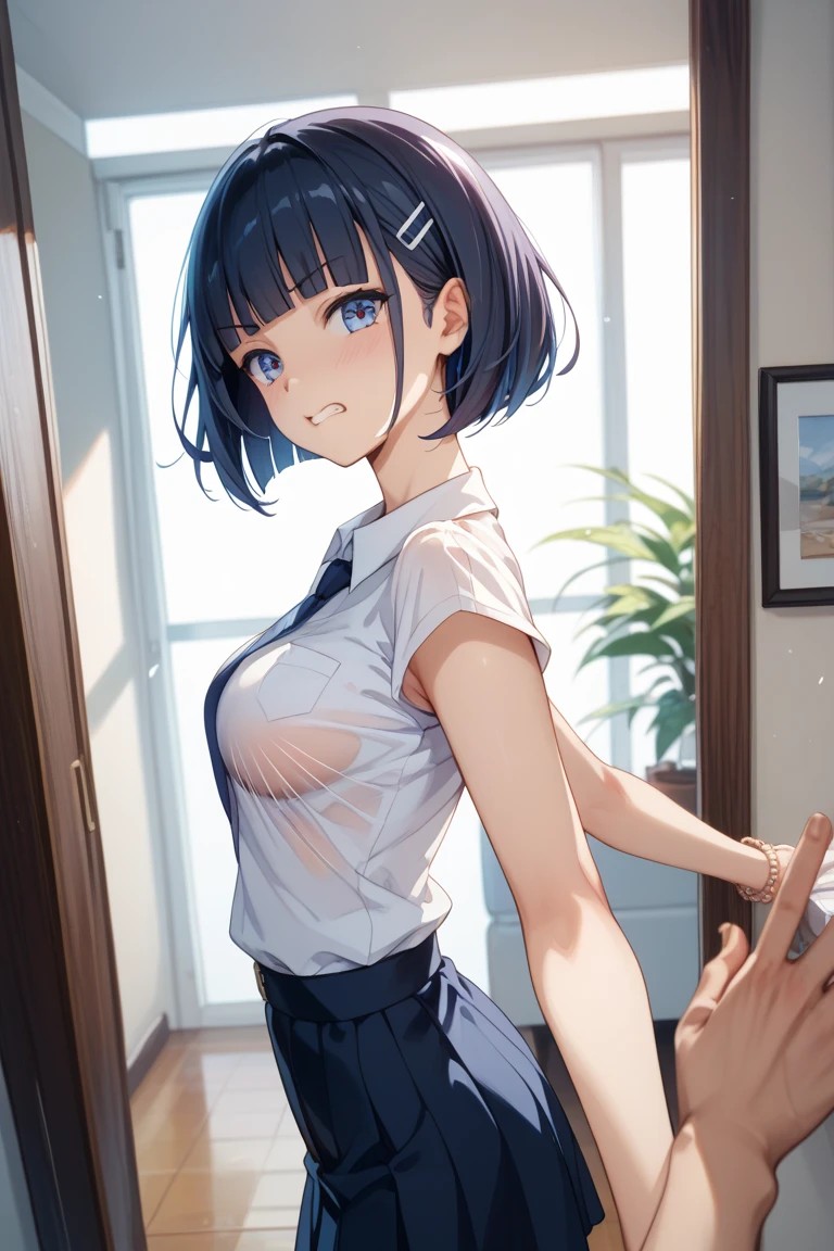 One lady,,japanes,(((tshirts,no-bra))),portlate,,Wet with sweat,Natural smile,Clothes are wet,(((Nariko Saten)))High quality, detail, Depth and finesse。stares at the camera。Use of fisheye lenses、Beast hairstyle ban、Maintain finger shape、impact-resistanthigh-quality, detail, Depth and 3D effects。Worthy of 16k wallpapers。The texture of the material changes.、Realistic expression.。Official art。Natural light,((Realism: 1.2)), dynamic far view shot,Cinematic lighting, Perfect composition, by sumic.Has a small, ultra-detailliert, Official art, masutepiece, (Best Quality:1.3), glint, Highly detailed CG Unity 16K wallpaper, Detailed background, masutepiece, Best Quality, (masutepiece), (Best Quality:1.4), (超A high resolution:1.2), (hyper realisitic:1.4), (Photorealistic:1.2), Best Quality, High quality, hight resolution, Detail Enhancement,