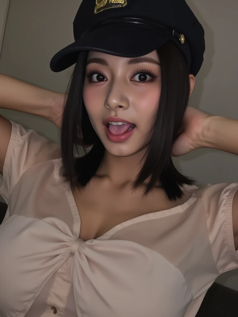 highest quality, masterpiece, 8k, 超A high resolution, (Photoreal:1.4), ((1 girl、1 boy))、beautiful face、symmetrical eyes、big breasts、perfect body proportions、(White hooded hoodie、put on a hood、blackブラ、valley)、(flare skirt)、look at the audience、(Inside the plane:1.2)、View from the front、angle from below、view from below、thighs、big breasts、seductive pose、(blackＴback)、detailed panties、detailed skirt pattern、skirtlift、stiletto heels、(extraordinary smile:1.2)、nsfw