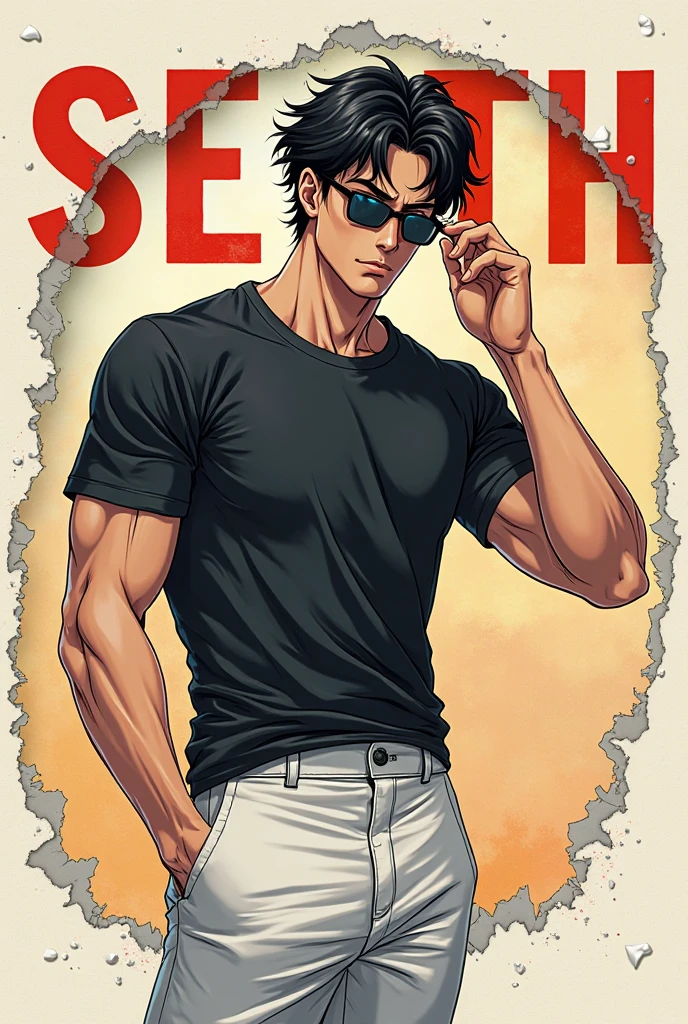 One muscular asian boy, ash cool tone hoodie, Black Bike micro , ash grey hair, comic artstyle 2D