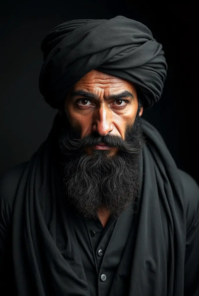 Create a dark image of Jarnail Singh Bhindranwale more expensive people see and click on it