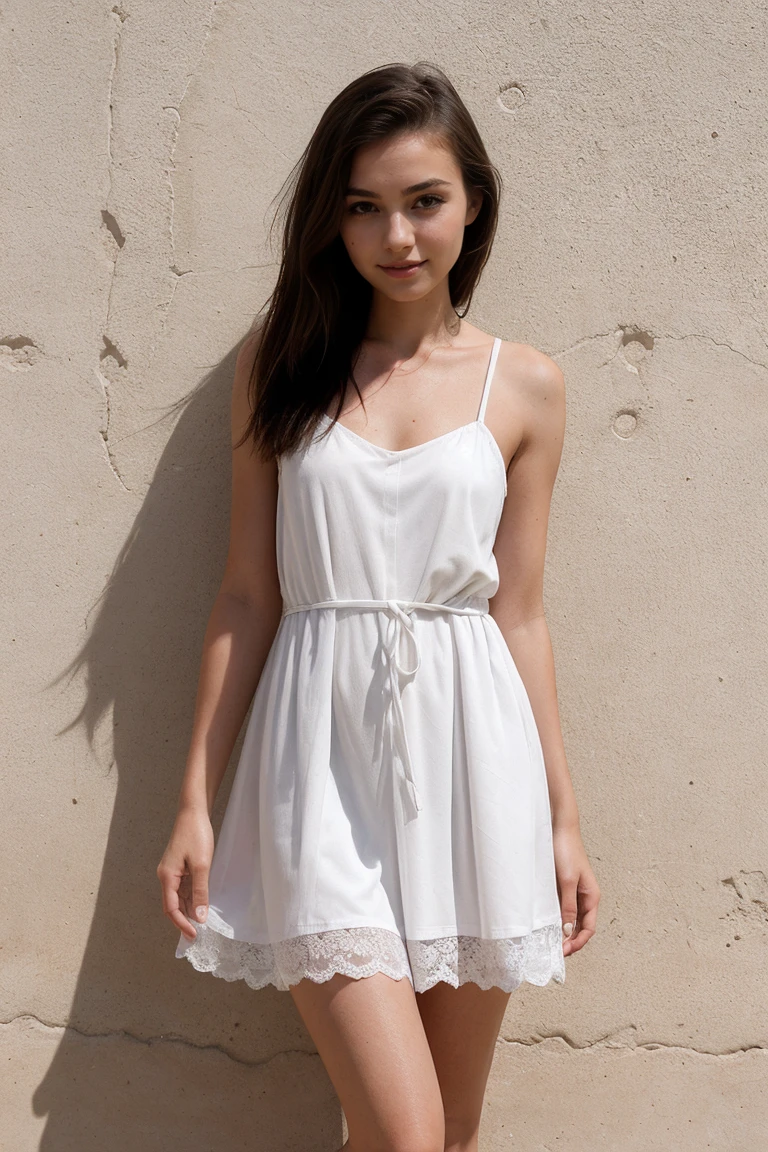 Girl White Skin with Dress straight hair