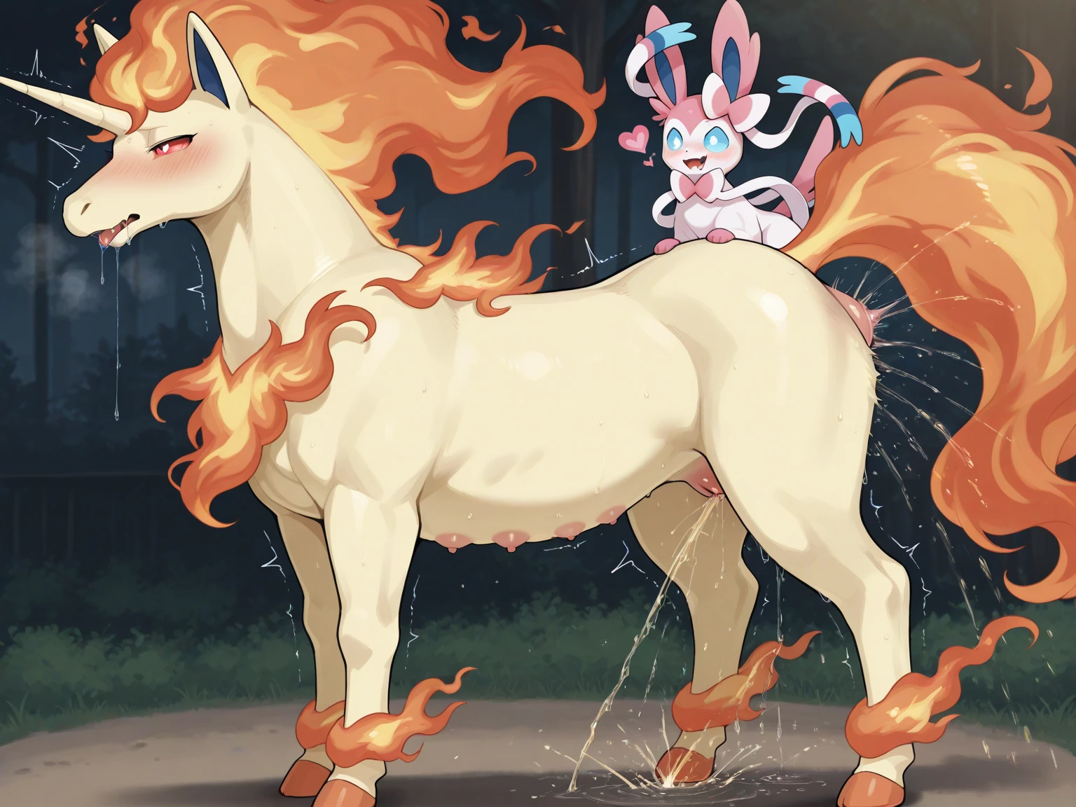 score_9, score_8_up, score_7_up, score_6_up, source_anime, source_pony, (princess celestia pony:1.3), BREAK
rating_questionable, (tall and big princess celestia, pony, unicorn, feral:1.3), white fur, slutty, tall, big ass, ass, voluptuous, view from side, (etheross), mature, duo, doggystyle, sex, big horsecock, vaginal, (male mounting female), sex, penis penetrating pussy, (big macintosh), ((big macintosh) mounting (princess celestia)), (thrusting:1.5), ((motion lines)), ((pussy juice)), (detailed equine pussy), (wet tongue), submissive female, ((rough sex)), ass up, smaller male,